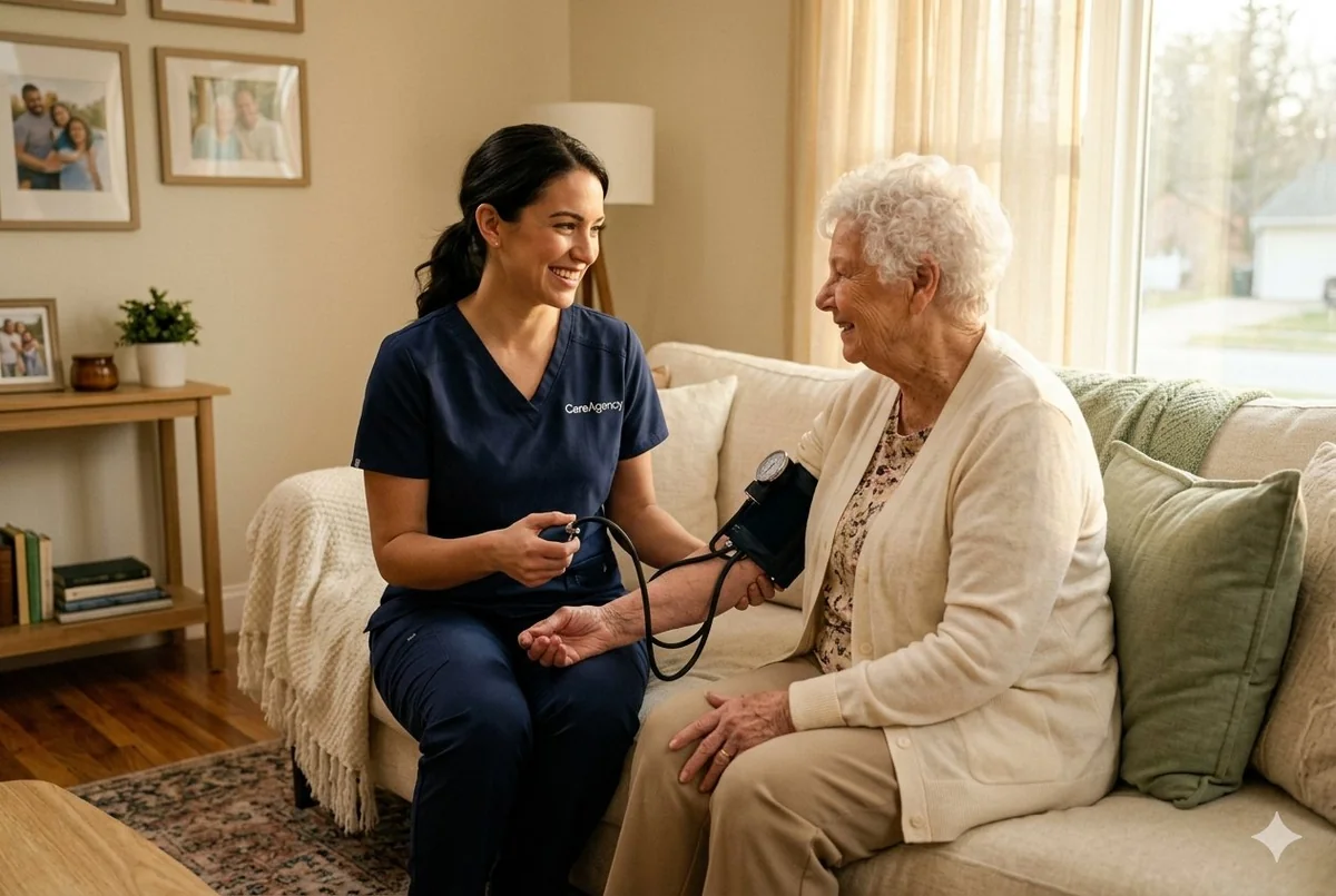 Caregiver providing home care services